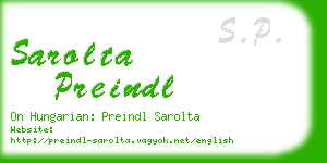 sarolta preindl business card